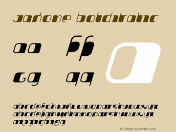 Jakone BoldItalic Version 001.000 Font Sample