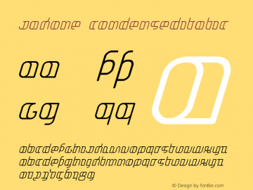 Jakone CondensedItalic Version 001.000 Font Sample