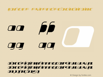 Jakone ExtendedBoldItalic Version 001.000 Font Sample