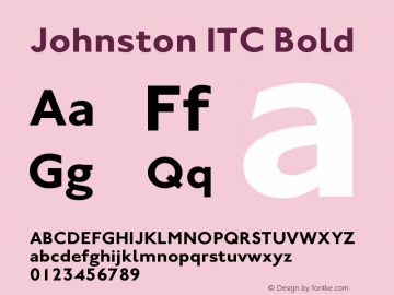 Johnston ITC Bold Version 001.001图片样张