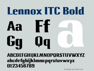 Lennox ITC Bold Version 001.001图片样张