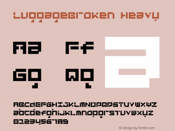 LuggageBroken Heavy Version 001.000 Font Sample