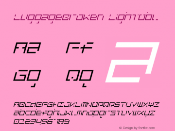 LuggageBroken LightObl Version 001.000 Font Sample