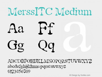 MerssITC Medium Version 001.000图片样张