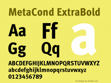 MetaCond ExtraBold 001.000图片样张