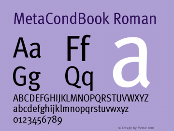 MetaCondBook Roman Version 001.000 Font Sample