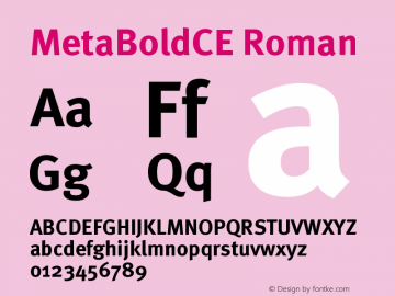 MetaBoldCE Roman Version 001.000 Font Sample