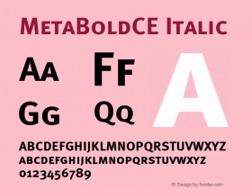 MetaBoldCE Italic 001.000 Font Sample