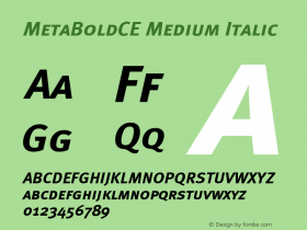 MetaBoldCE Medium Italic 001.000 Font Sample