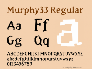 Murphy33 Regular Version 001.000 Font Sample