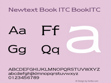 Newtext Book ITC BookITC Version 001.000 Font Sample