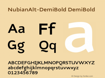 NubianAlt-DemiBold DemiBold Version 001.000 Font Sample