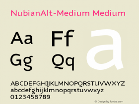 NubianAlt-Medium Medium Version 001.000 Font Sample