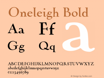 Oneleigh Bold Version 001.000图片样张