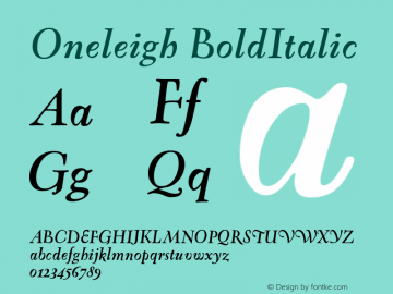 Oneleigh BoldItalic Version 001.000图片样张