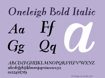 Oneleigh Bold Italic 001.000图片样张