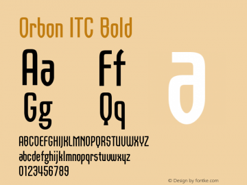 Orbon ITC Bold Version 001.001 Font Sample