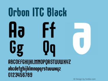Orbon ITC Black Version 001.001 Font Sample