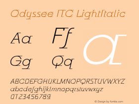 Odyssee ITC LightItalic Version 005.000图片样张