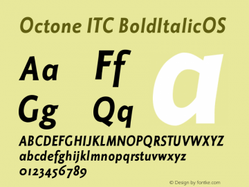 Octone ITC BoldItalicOS Version 001.001 Font Sample