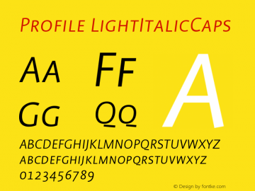 Profile LightItalicCaps Version 001.000图片样张