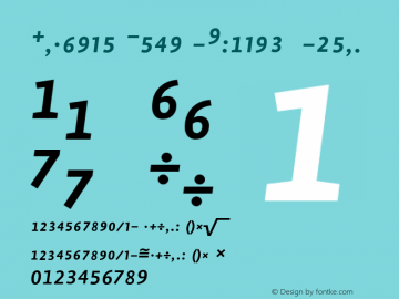 Profile MediumItalicNumbers Version 001.000图片样张