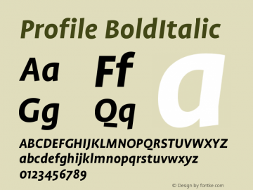 Profile BoldItalic Version 001.000图片样张