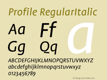 Profile RegularItalic Version 001.000图片样张