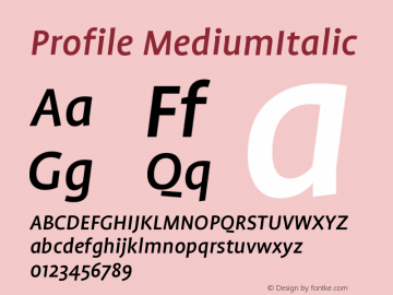 Profile MediumItalic Version 001.000图片样张