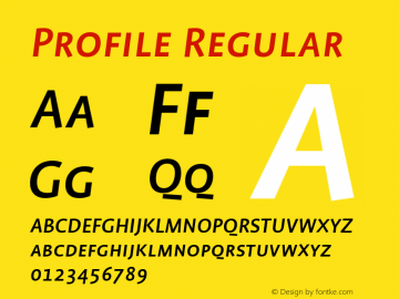 Profile Regular 001.000 Font Sample
