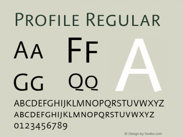 Profile Regular 001.000 Font Sample