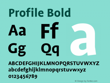 Profile Bold 001.000 Font Sample