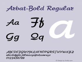 Arbat-Bold Regular Converted from c:\windows\russ_fon\7ARBAT03.TF1 by ALLTYPE图片样张