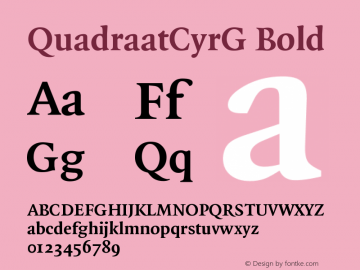 QuadraatCyrG Bold Version 001.000 Font Sample