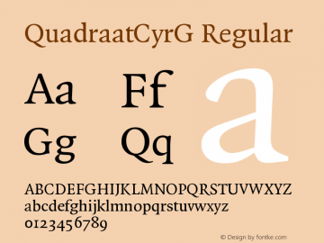 QuadraatCyrG Regular Version 001.000 Font Sample