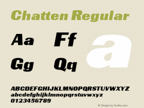 Chatten Regular Altsys Fontographer 4.0.3 2/6/94 Font Sample