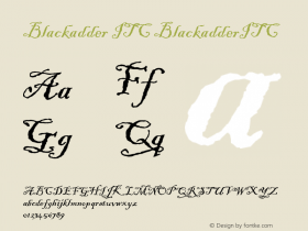 Blackadder ITC BlackadderITC Version 001.001 Font Sample