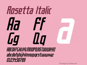 Rosetta Italic Version 001.001 Font Sample