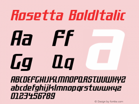 Rosetta BoldItalic Version 001.001 Font Sample