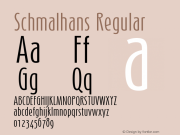 Schmalhans Regular Version 001.000 Font Sample