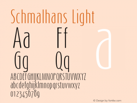 Schmalhans Light Version 001.000 Font Sample