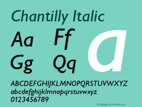 Chantilly Italic Version 1.01图片样张