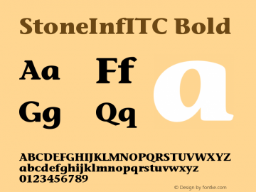 StoneInfITC Bold Version 005.000 Font Sample