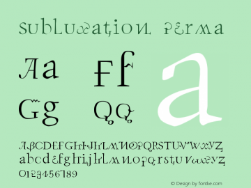 Subluxation Perma Version 001.000 Font Sample