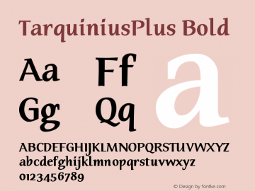 TarquiniusPlus Bold Version 001.000 Font Sample