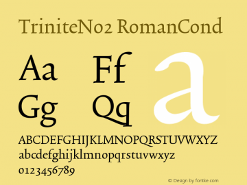 TriniteNo2 RomanCond Version 001.000 Font Sample