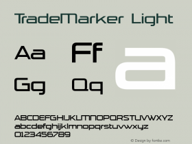 TradeMarker Light 001.000 Font Sample