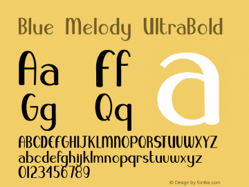 Blue Melody UltraBold Macromedia Fontographer 4.1 2/5/99图片样张