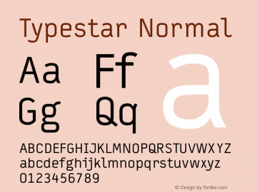 Typestar Normal Version 001.000 Font Sample