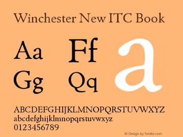 Winchester New ITC Book Version 001.001 Font Sample